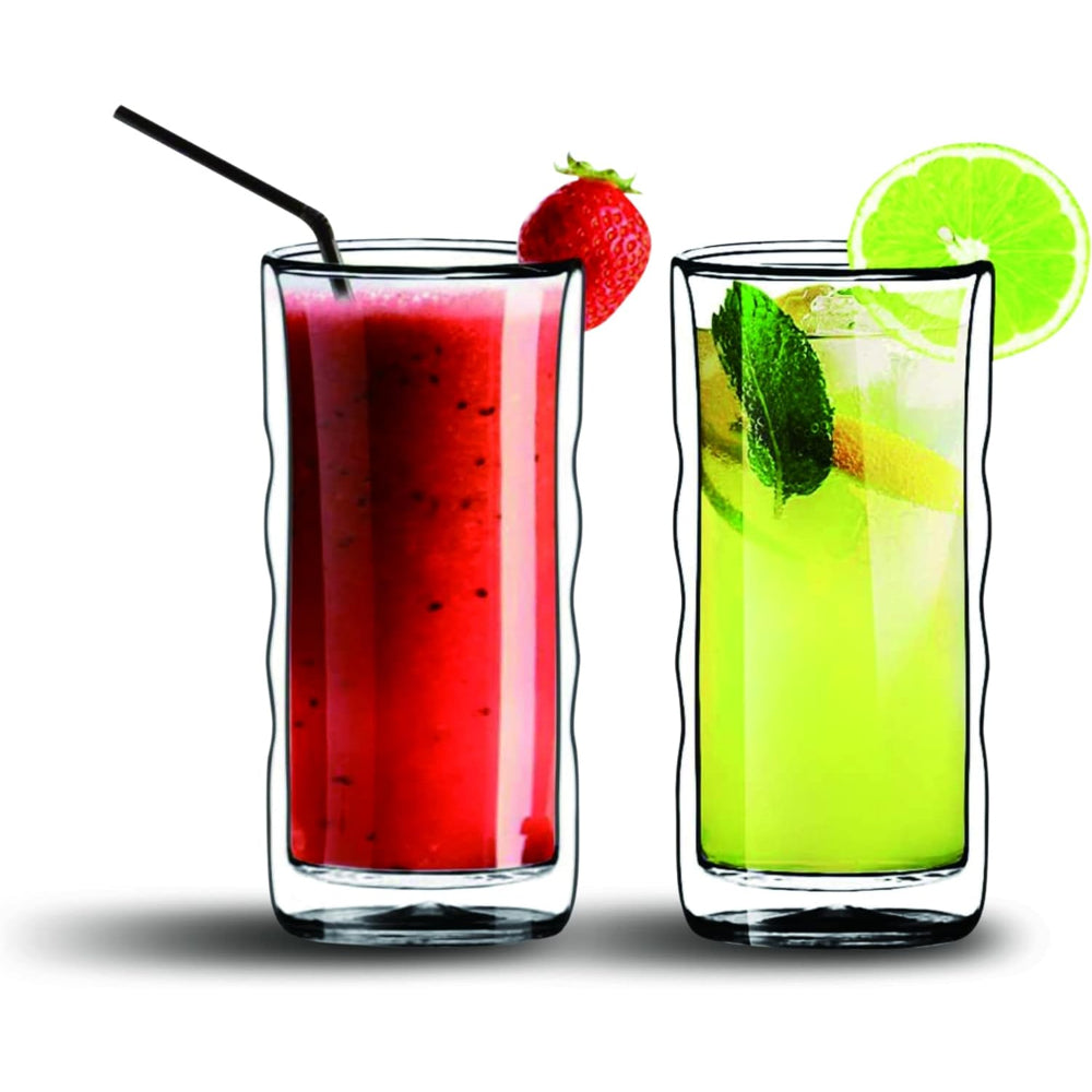 300ML DOUBLE WALL GLASS CUP 2PCS SET-445