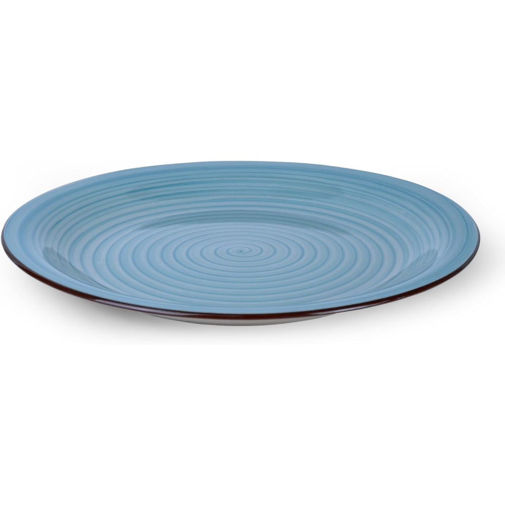 Cuisine Art Cosmic Hand-Painted Stoneware 16pcs Dinner Set – Blue | 4 Dinner Plates (10.5"), 4 Dessert Plates (7.5"), 4 Soup Bowls (7"), 4 Mugs (9oz) Elegant & Durable Tableware for Home & Kitchen