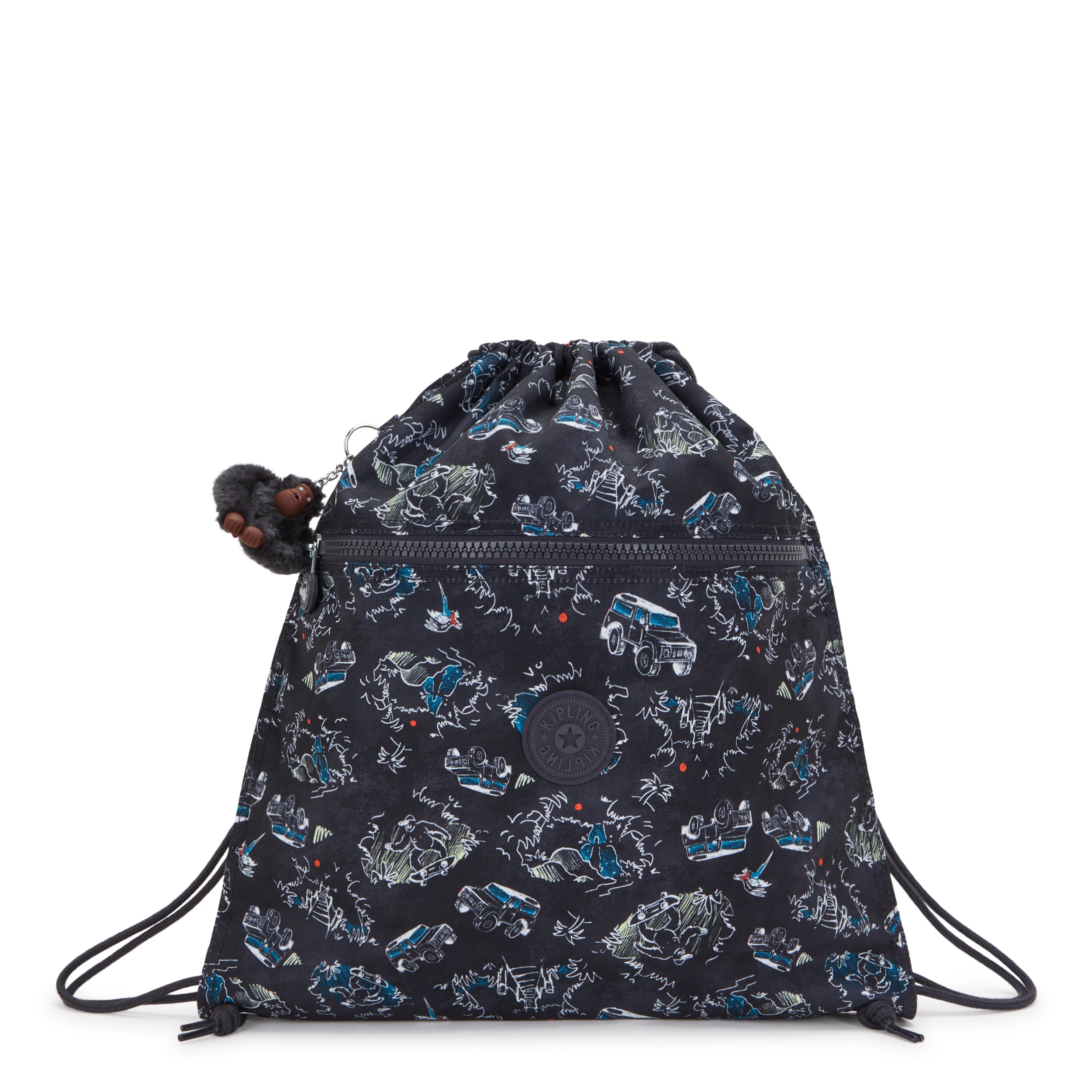 KIPLING-Supertaboo-Medium backpack (with drawstring)-Jungle Fun Race-I5637-TJ3