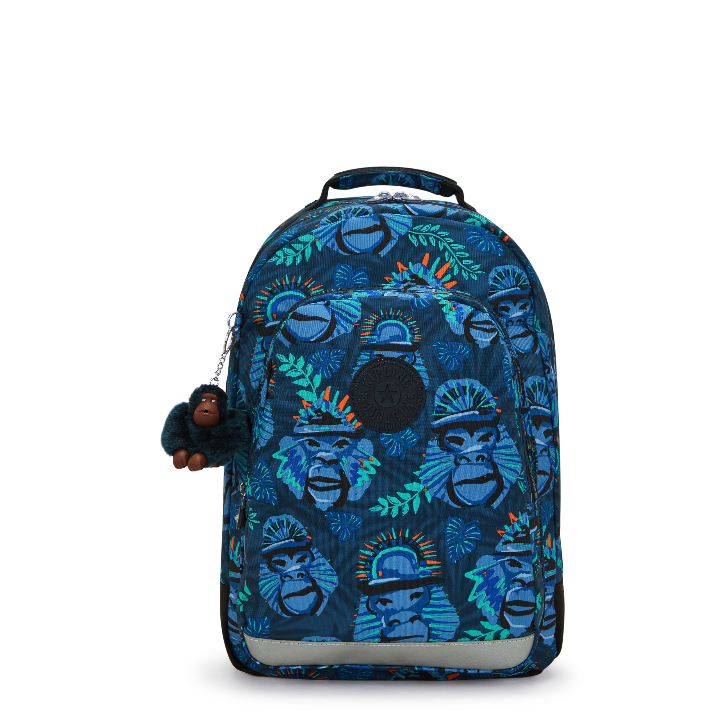 KIPLING-Class Room-Large backpack (with laptop protection)-Blue Monkey Fun-I7090-8HJ