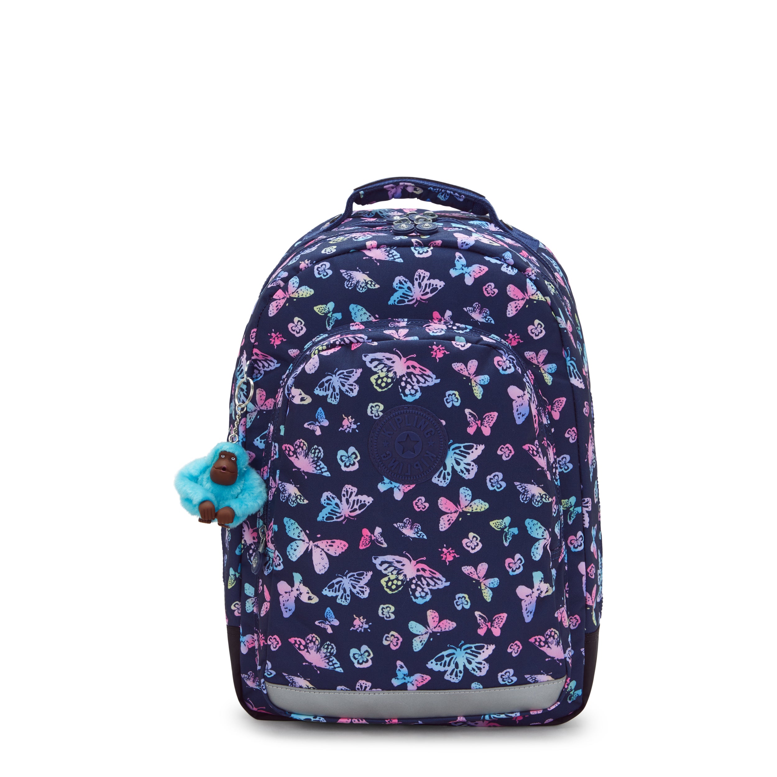 KIPLING-Class Room-Large backpack (with laptop protection)-Butterfly Fun-I7090-F5K