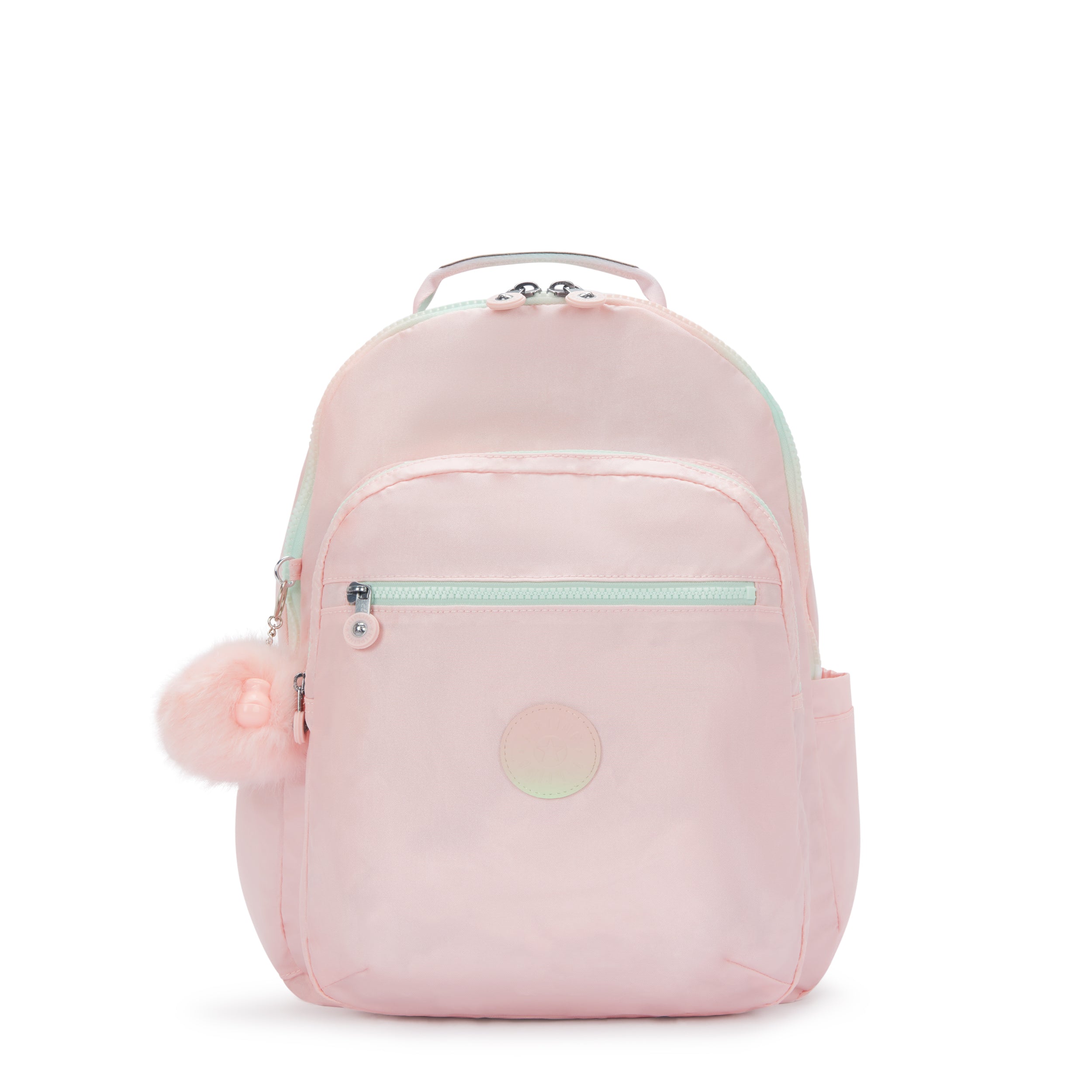 KIPLING-Seoul Lap-Large backpack (with laptop compartment)-Blush Metallic-I7135-E7L