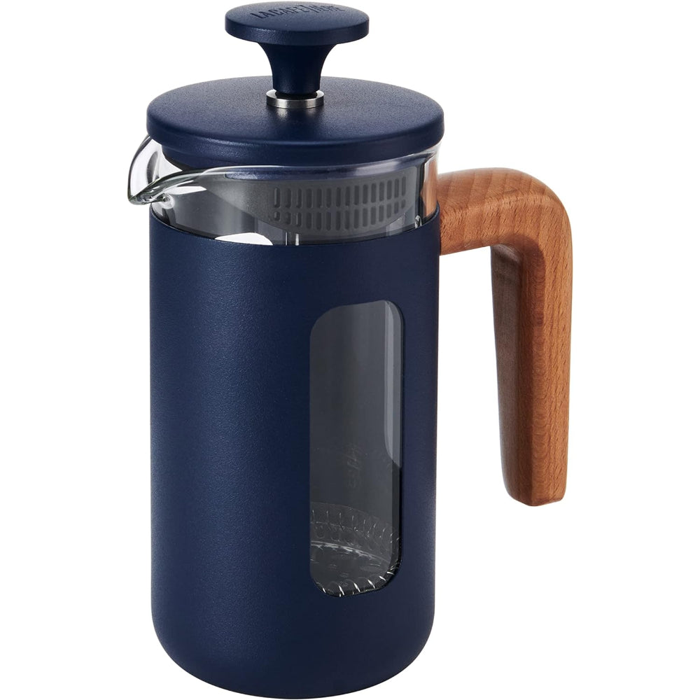 Lc Pisa Cafetiere 3 Cup Navy Wood Handle