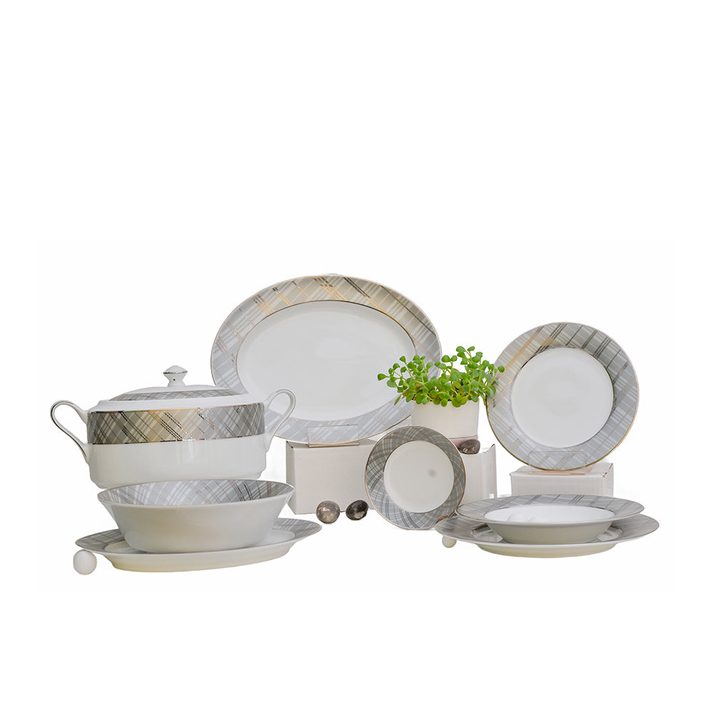 Dankotuwa 59-pc Dinner Set with Grey White Modern City of Europe