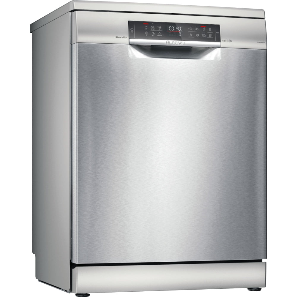 Bosch Series 6 Free-standing Dishwasher, 13 Place Settings, Remote Start, HygienePlus 60 cm, Brushed Steel Anti-fingerprint SMS6EMI65M