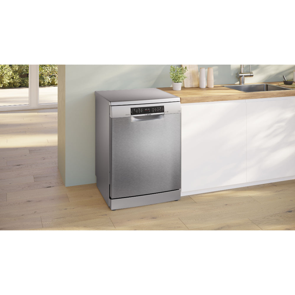 Bosch Series 6 Free-standing Dishwasher, 13 Place Settings, Remote Start, HygienePlus 60 cm, Brushed Steel Anti-fingerprint SMS6EMI65M