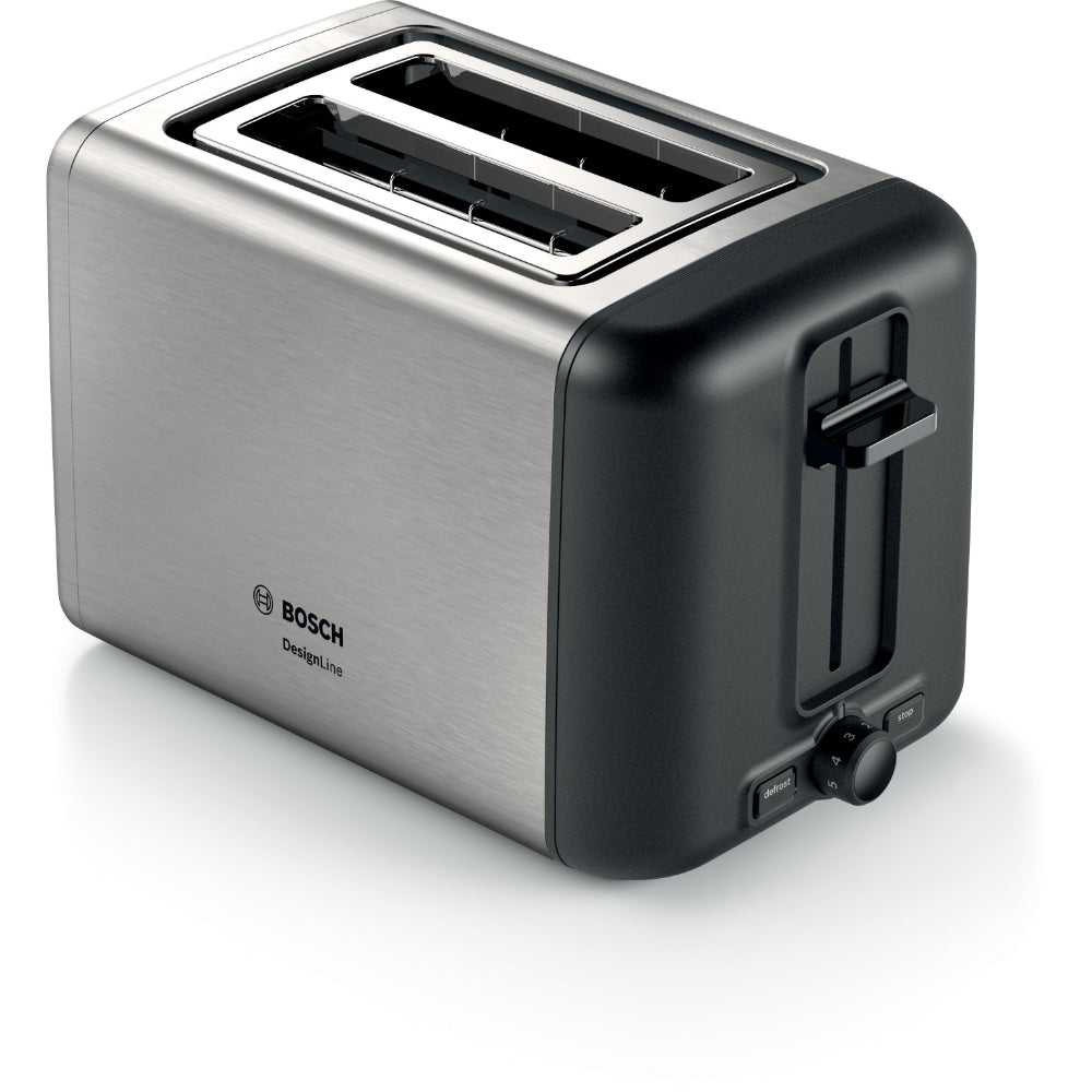 Bosch DesignLine Stainless Steel Toaster, Two Slice - Silver, TAT3P420GB