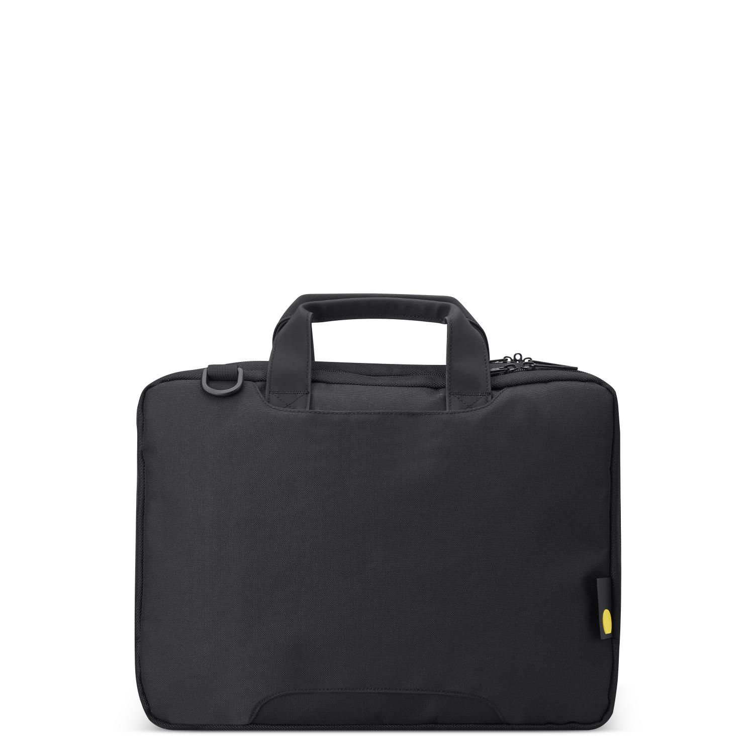 Delsey Parvis Plus 2 Compartment PC Protection Satchel - Black - 00394416100 BLK