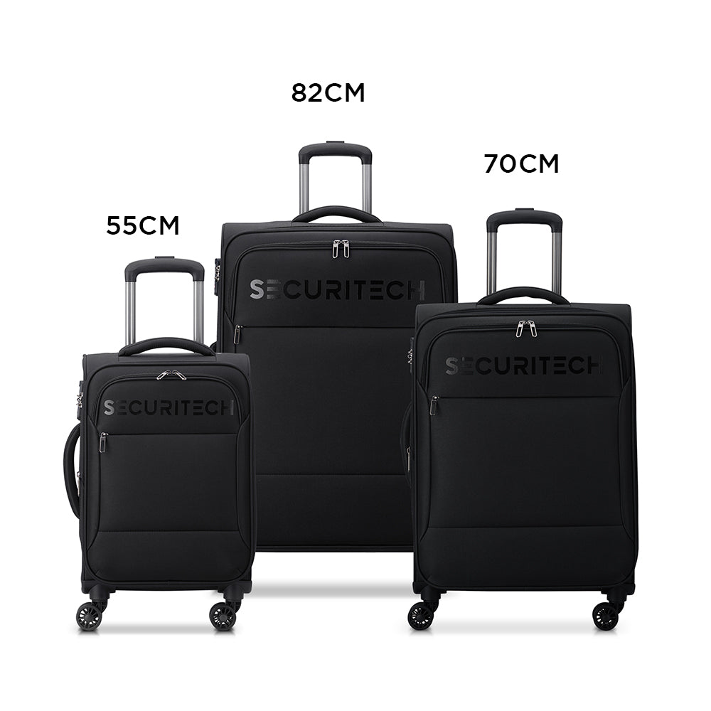 Delsey Vanguard 3 Piece Set Expandable Luggage Trolley 55+70+82cm