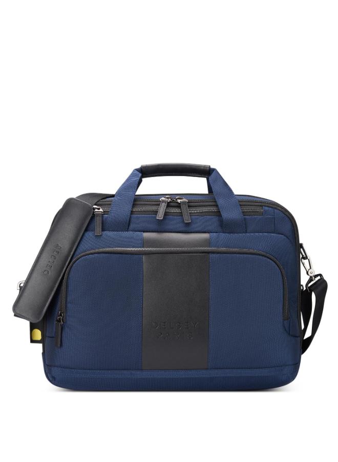 Delsey Wagram 2 Comparment Satchel Breifecase 15.6 inch Navy Blue - 00119916102