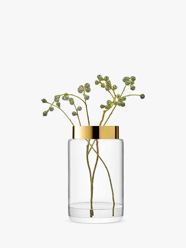 LSA Aurum Vase/Lantern  Clear/Gold