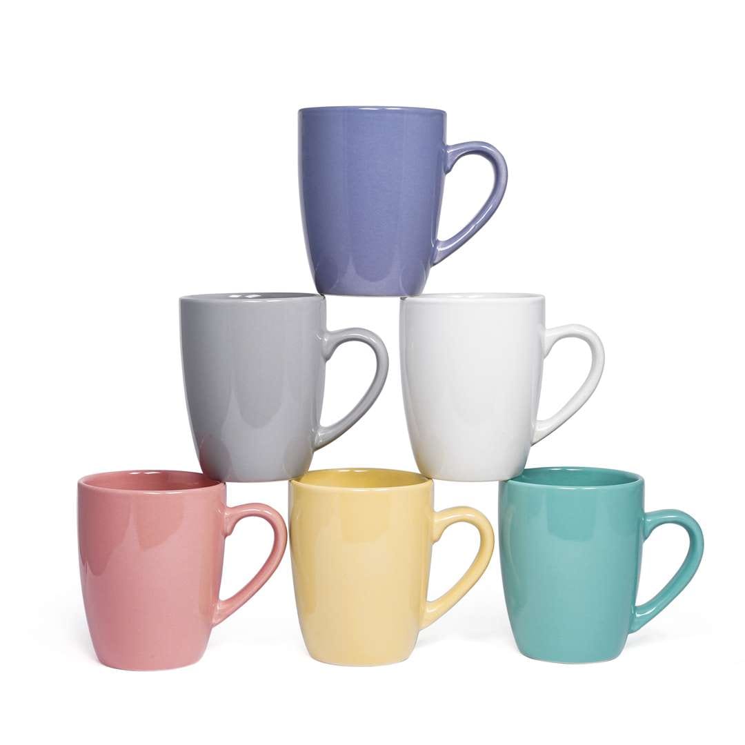 Decopor Ceramic 6 Piece Stoneware Color Mugs Set 360 ml