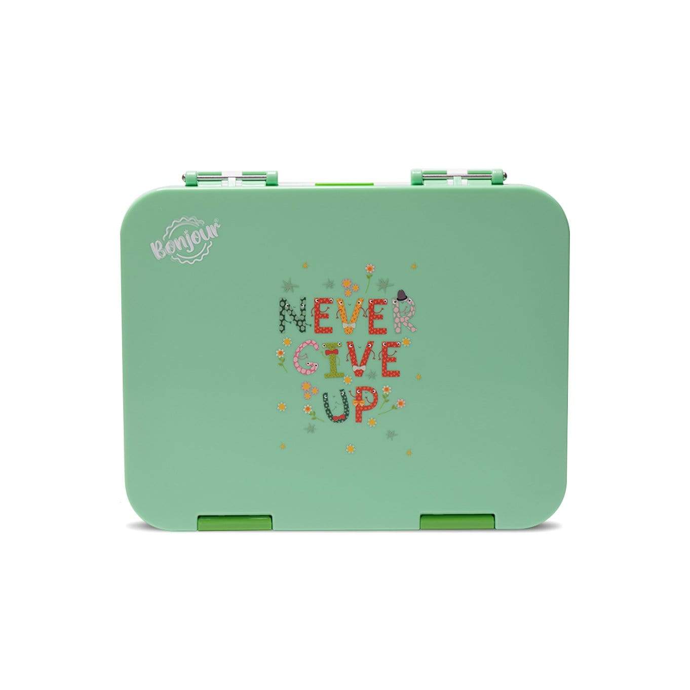 BONJOUR LUNCH BOX GREEN NEVER GIVE UP - 06TIB62