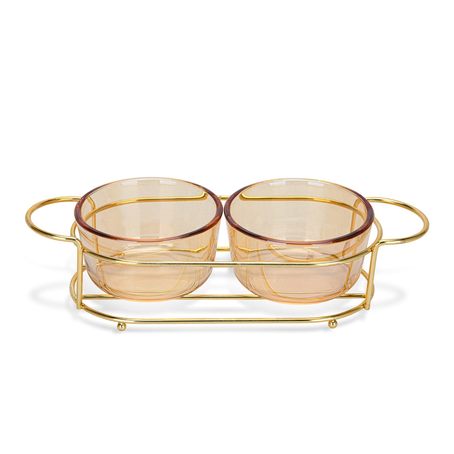 Fissman Pristine 2 Piece Glass Bowl with Metal Stand 240ml/26x10.4x5.7cm