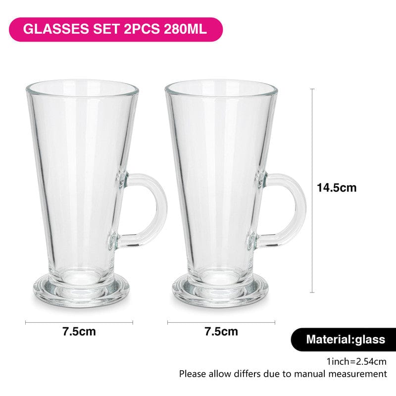 Fissman 2 Piece Mugs For Latte 280 Ml Glass