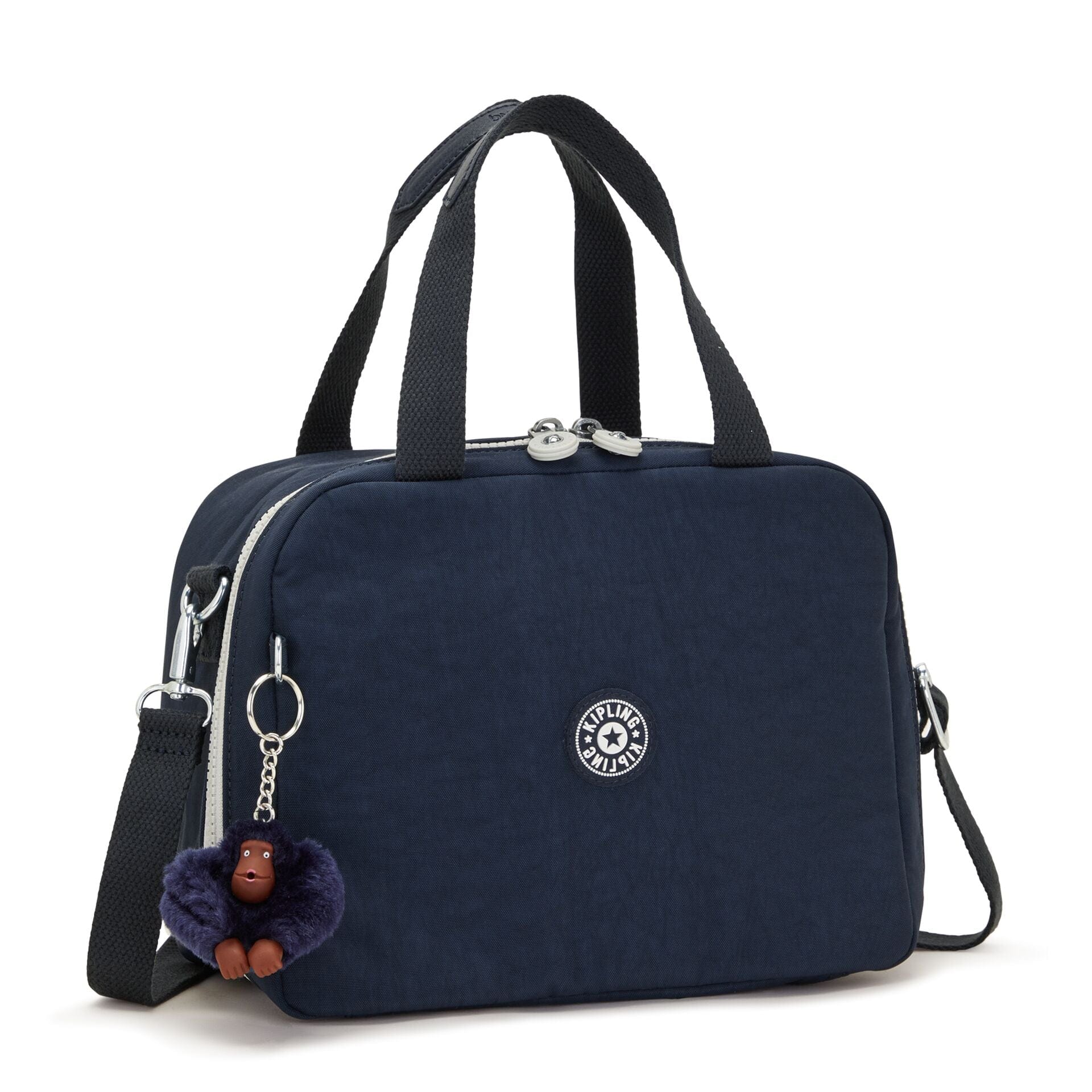 Kipling Miyo True Blue Grey Large Lunch Bag with Trolley Sleeve C215381-U84