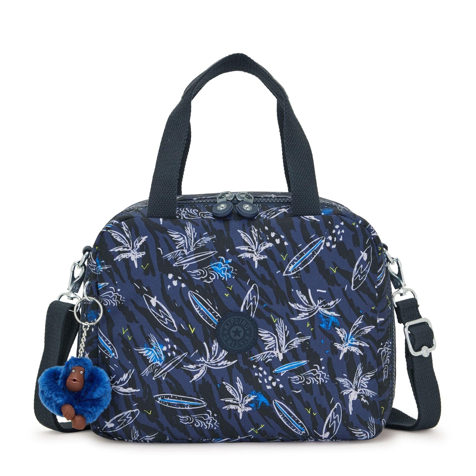 KIPLING- حقيبة غداء متوسطة معزولة من ميو مع كم عربة - Surf Sea Print-I2989-Y70