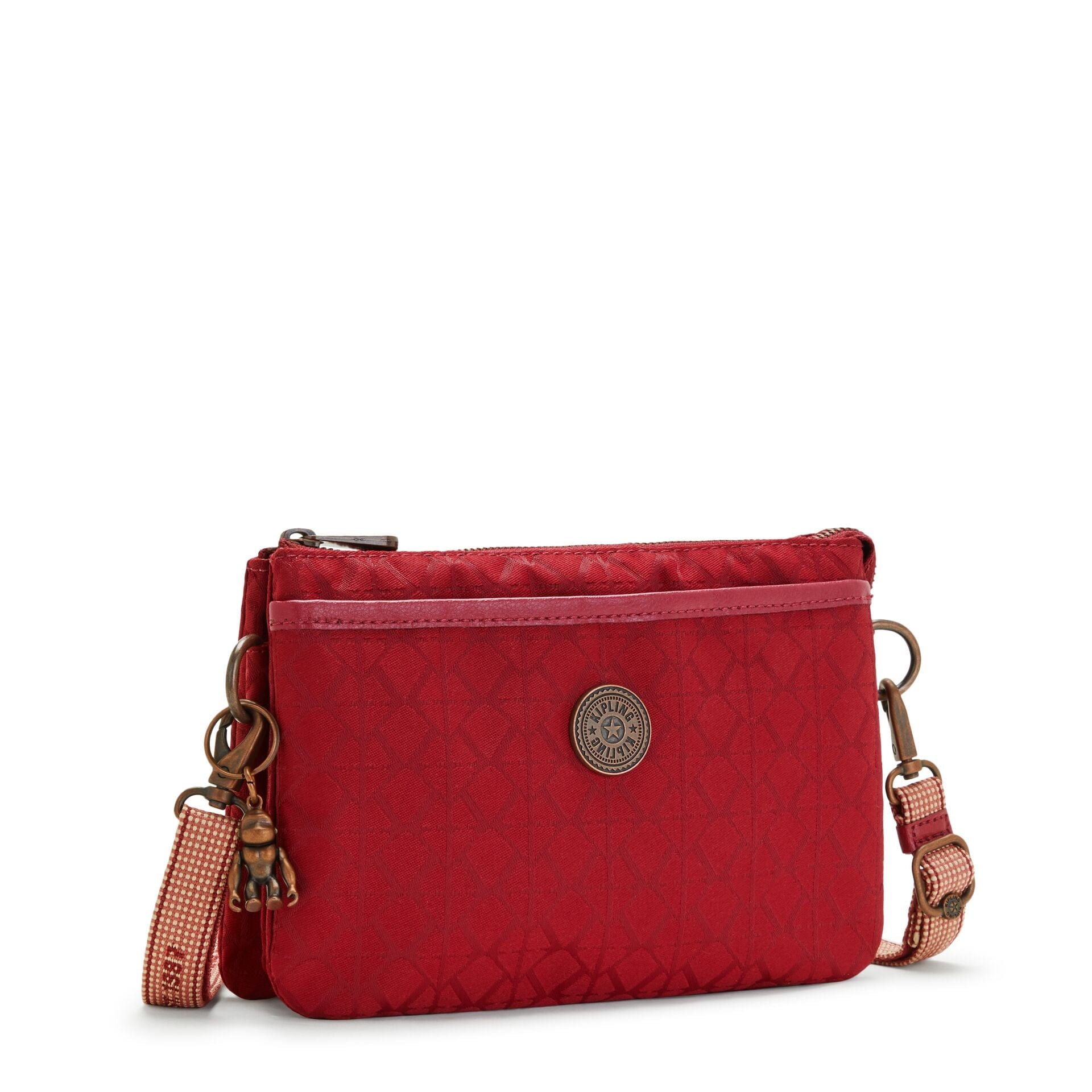 Kipling Riri Sign Red Mu Large Pouch with Crossbody Strap C2I5018-V92