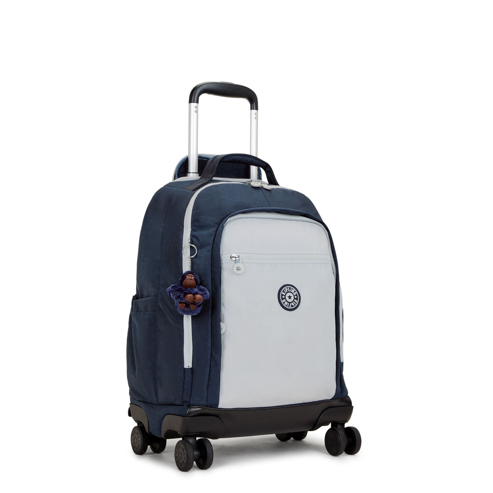 Kipling New Zea True Blue Grey Large Wheeled Backpack C2I5246-U84