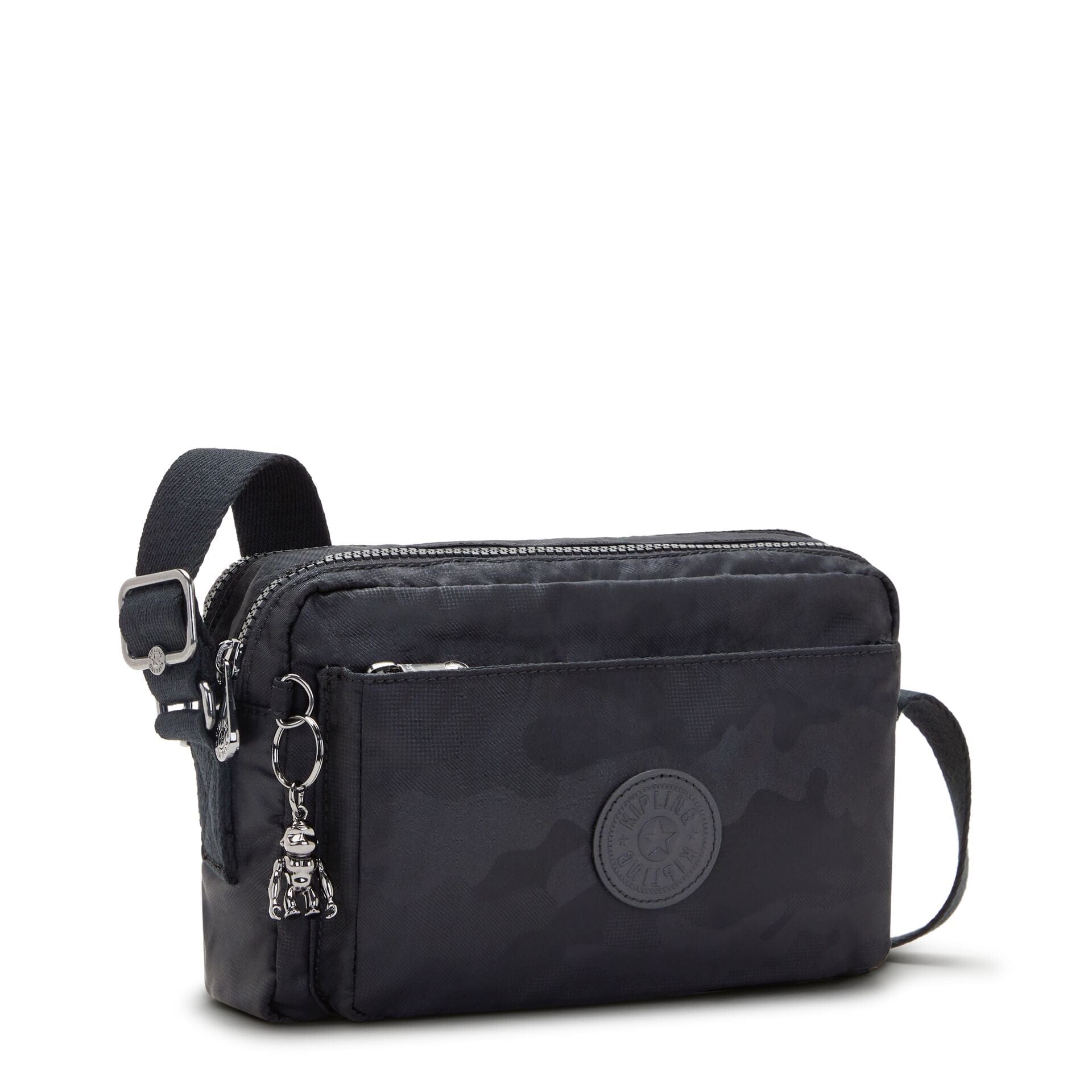 Kipling Abanu M Black Camo Emb Medium Crossbody Bag C2I6847-X42