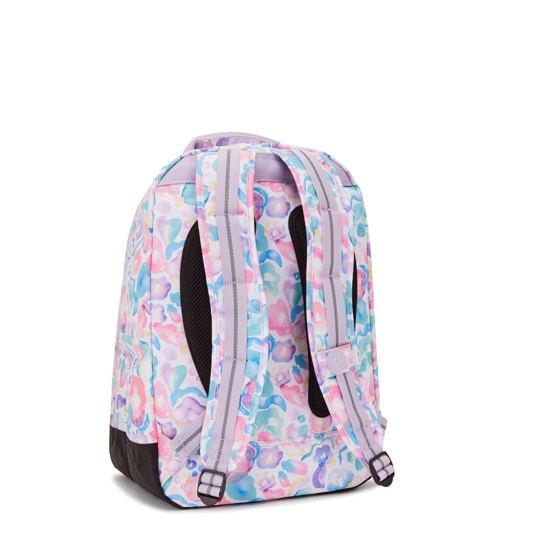 Kipling-class Room-large Backpack With Laptop Protection-aqua Flowers 