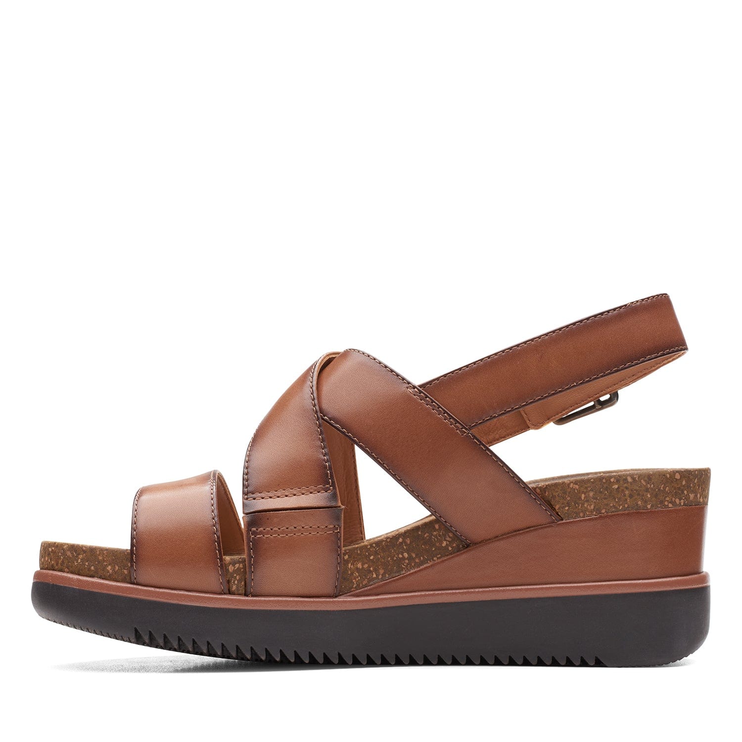 Clarks Lizby Cross Sandals (Wide Fit)