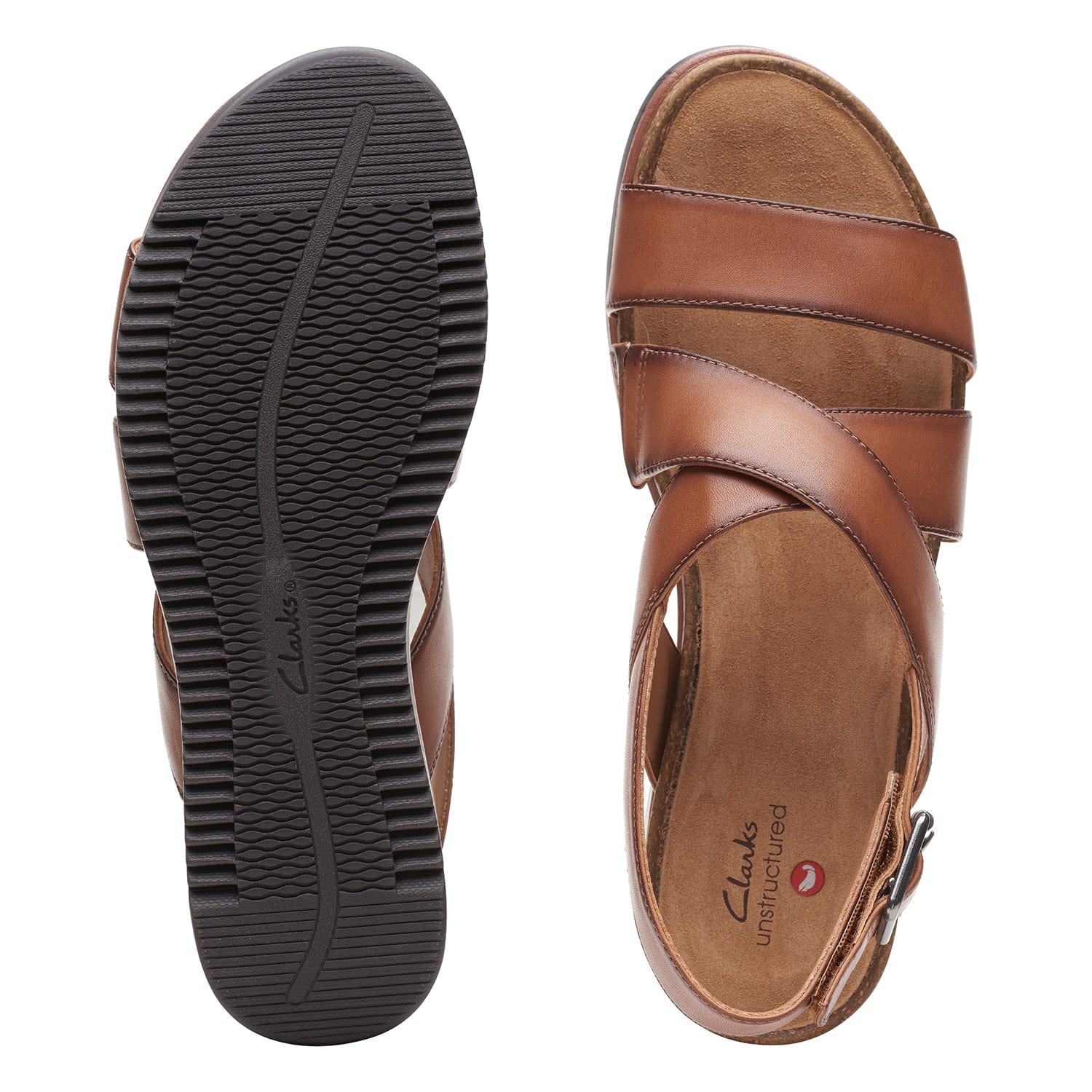 Clarks Lizby Cross Sandals (Wide Fit)