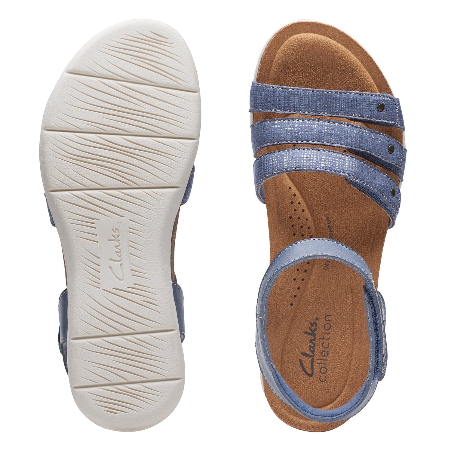 Clarks April Dove Sandals (Wide Fit)