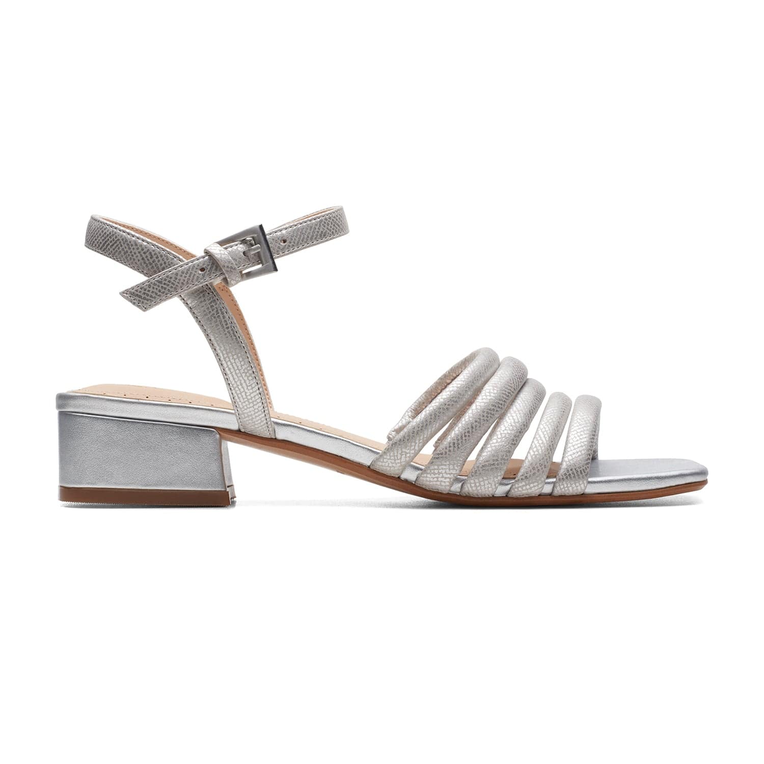 Clarks Seren25 Part Sandals - Silver Metallic - 261708214 D Width (Standard Fit)