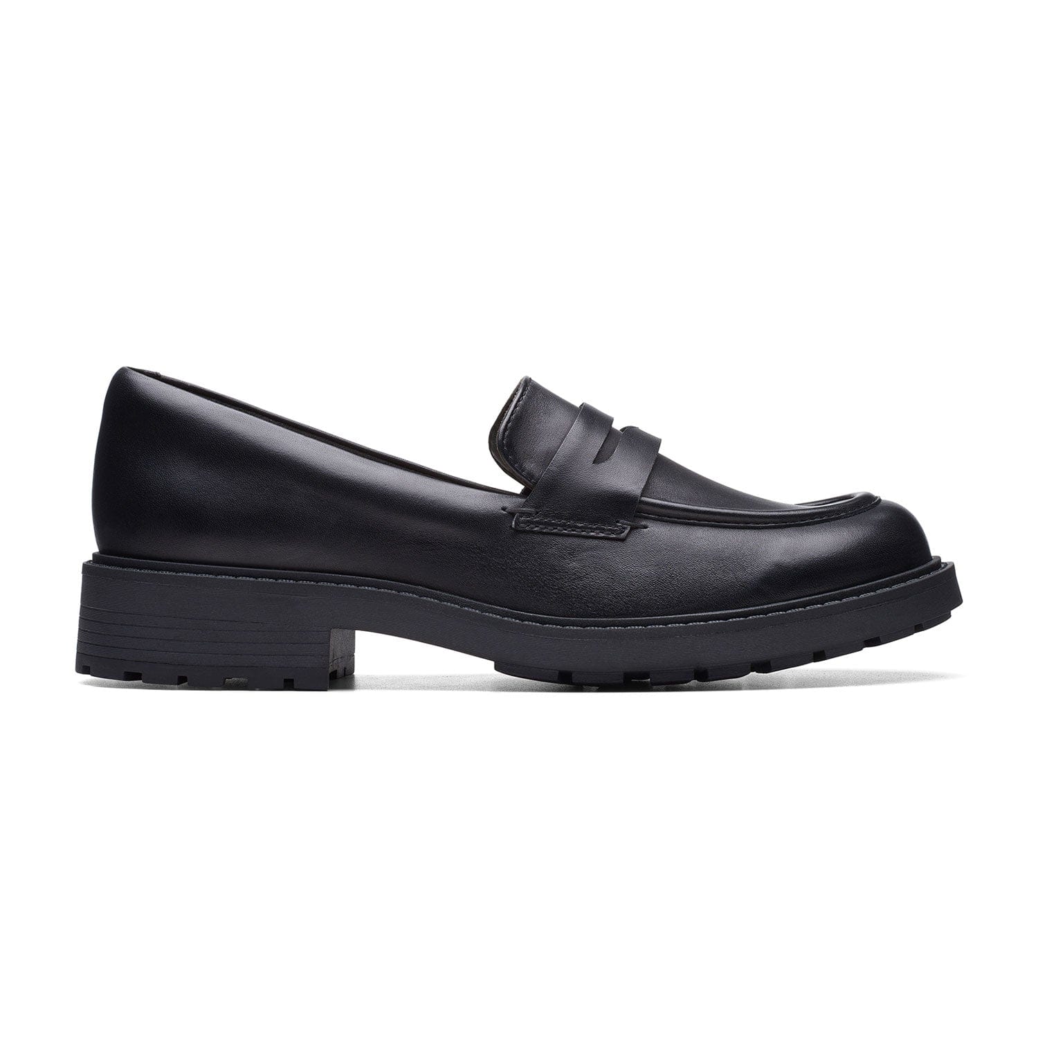 Clarks Orinoco2 Penny Shoes - Black Leather - 261747864 - D Width (Standard Fit)