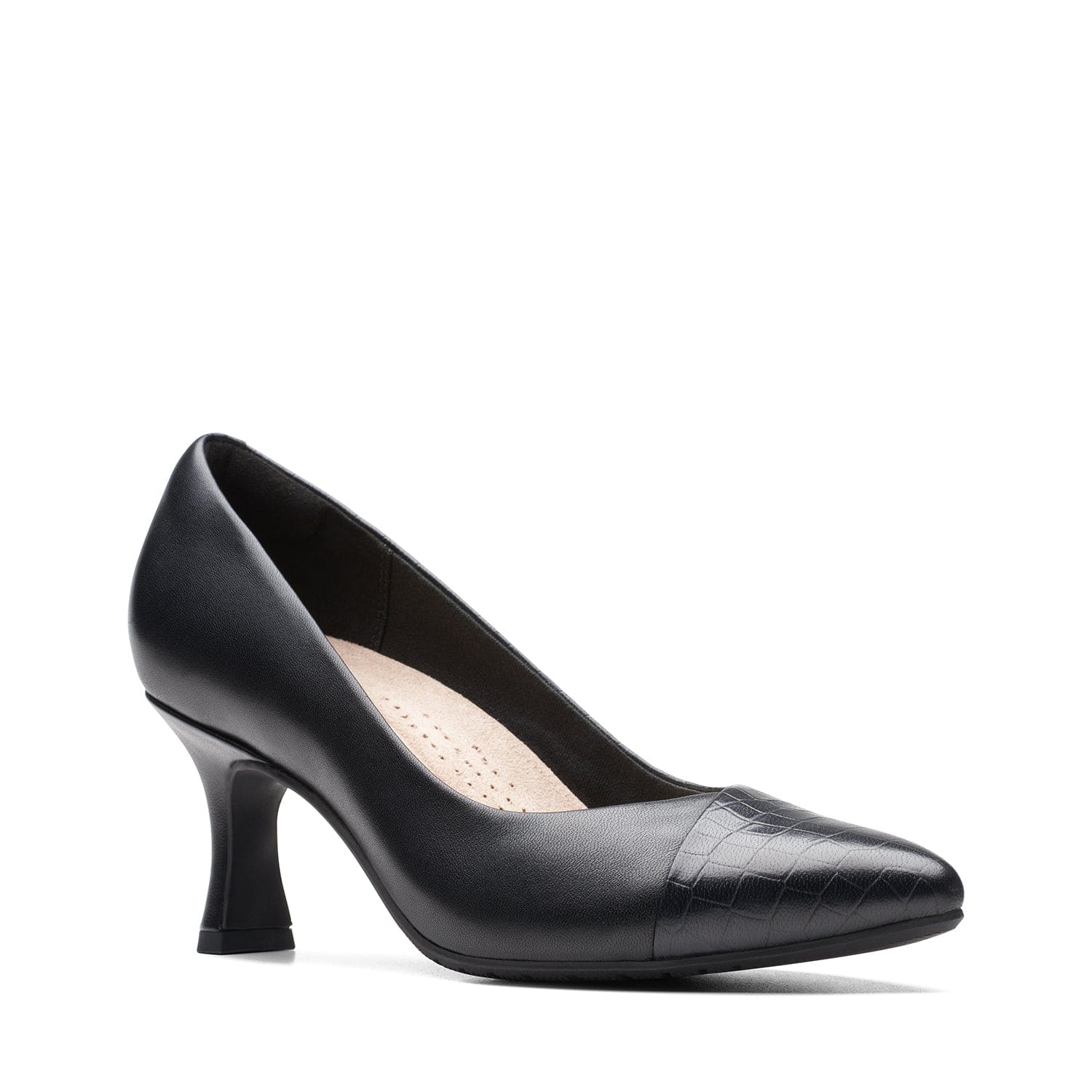 Clarks low heel court shoes best sale