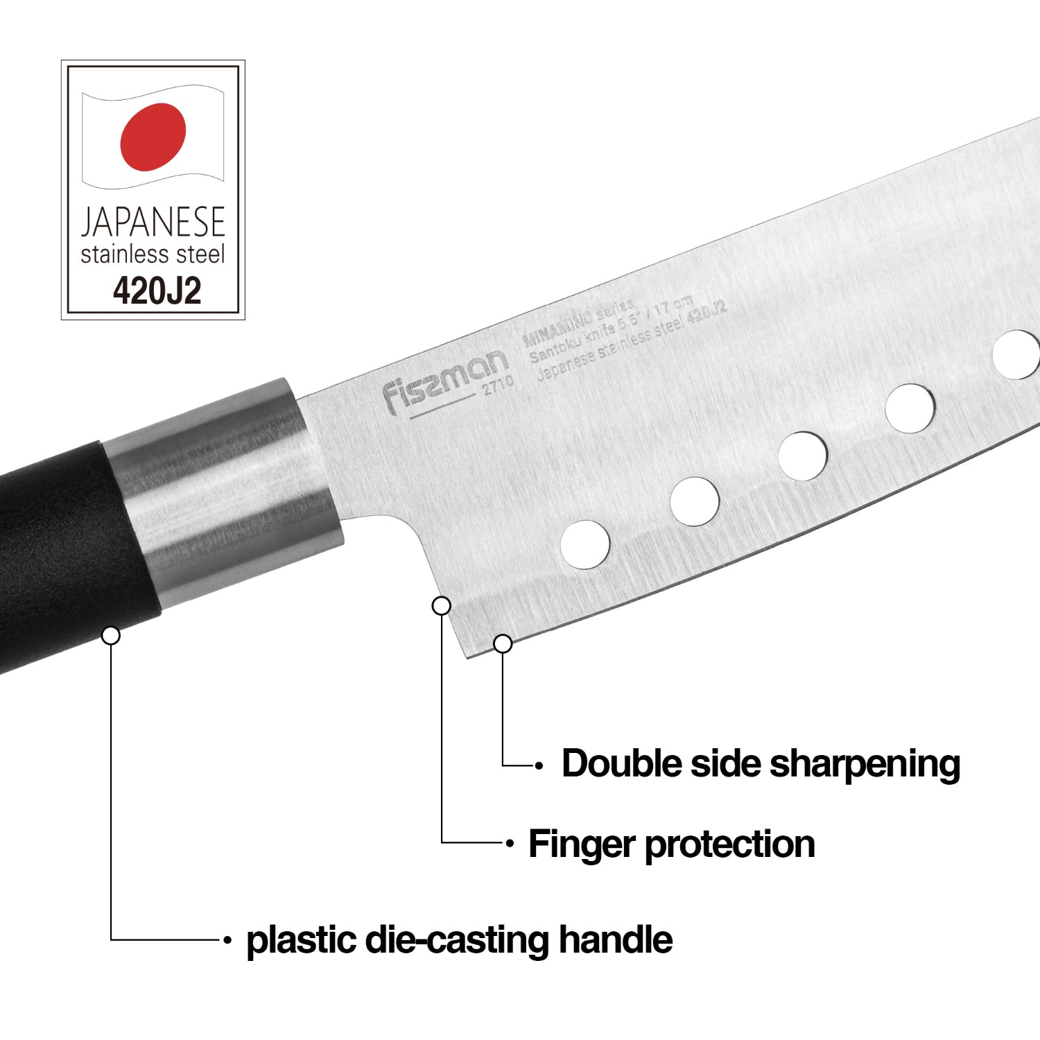 Fissman 3 Piece Knife Set Minamino 420J2 Steel