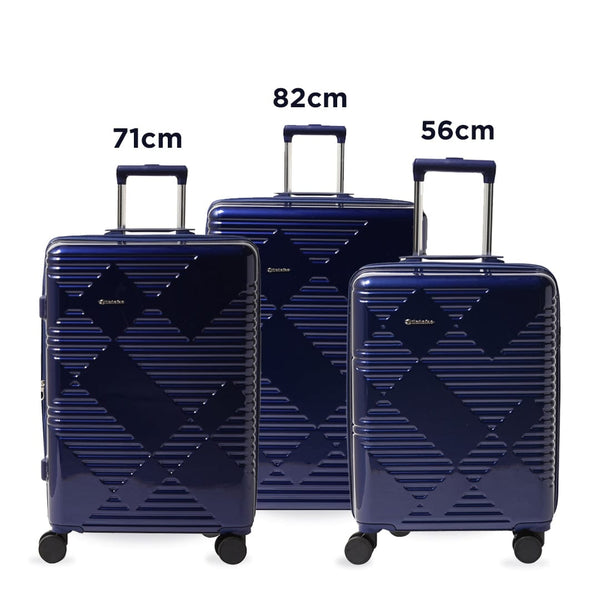 Echolac Extravagant Hardcase 3 Pieces Luggage Trolley Set Blue Jashanmal UAE