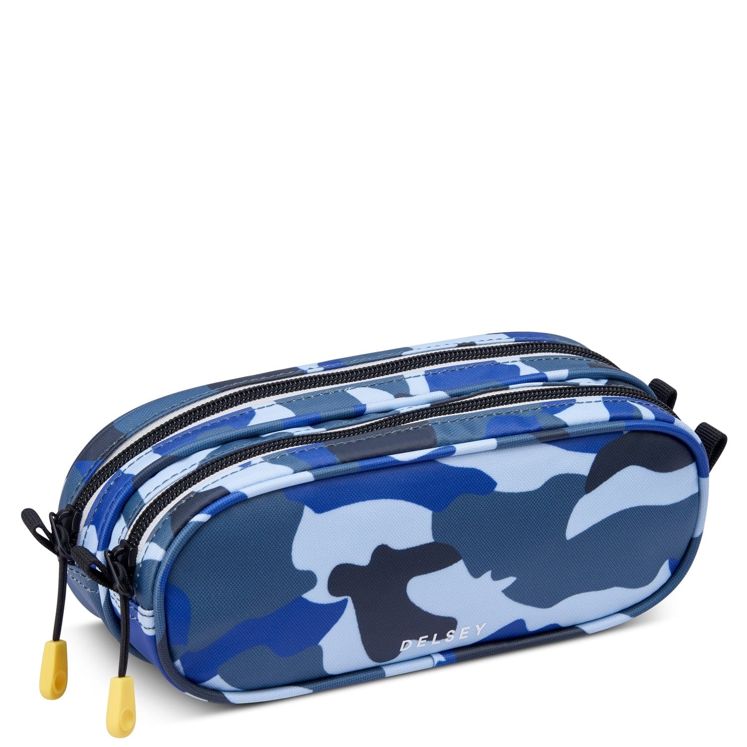 Delsey BTS 2023 Top Zip Opening Pencil Case 2 Compartment Camo Blue 00338917322