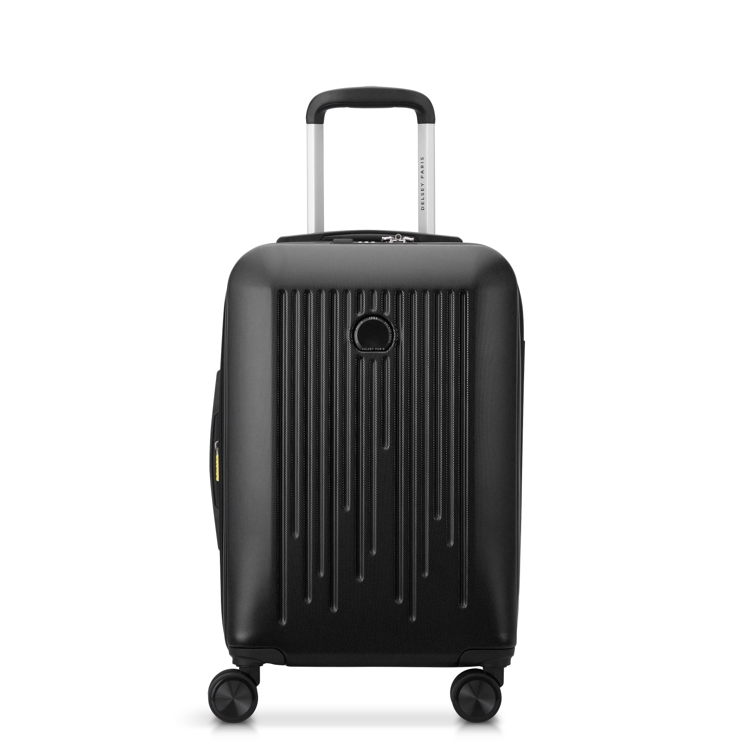 Delsey Christine 2Piece SET 55+82cm Hardcase 4 Double Wheel Expandable Cabin & Check-In Luggage Trolley Set Black