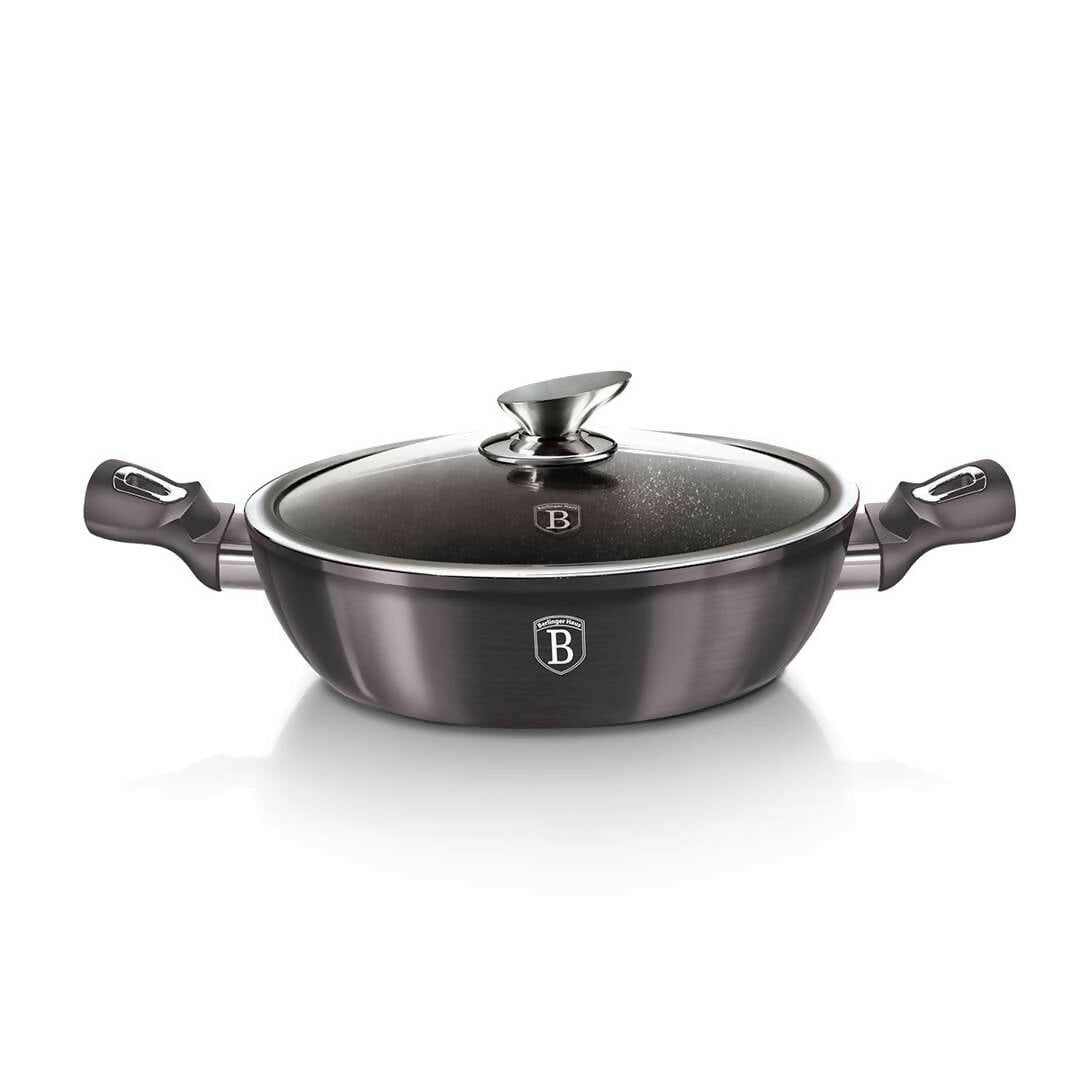 Berlinger Haus Shallow Pot with Lid Metallic Line Carbon Pro Collection