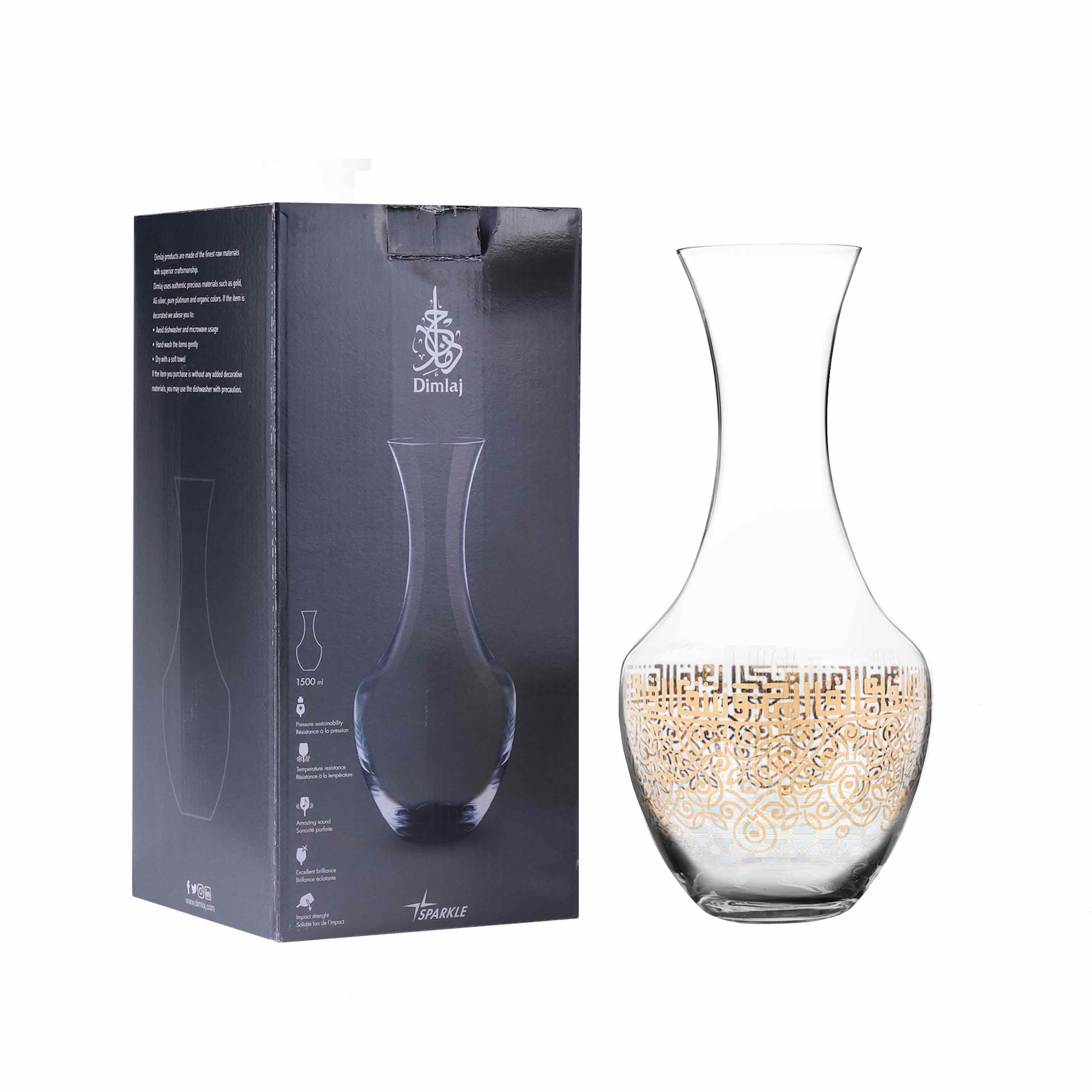 Dimlaj Shafa Crystal Decanter 1.5L (Gold)