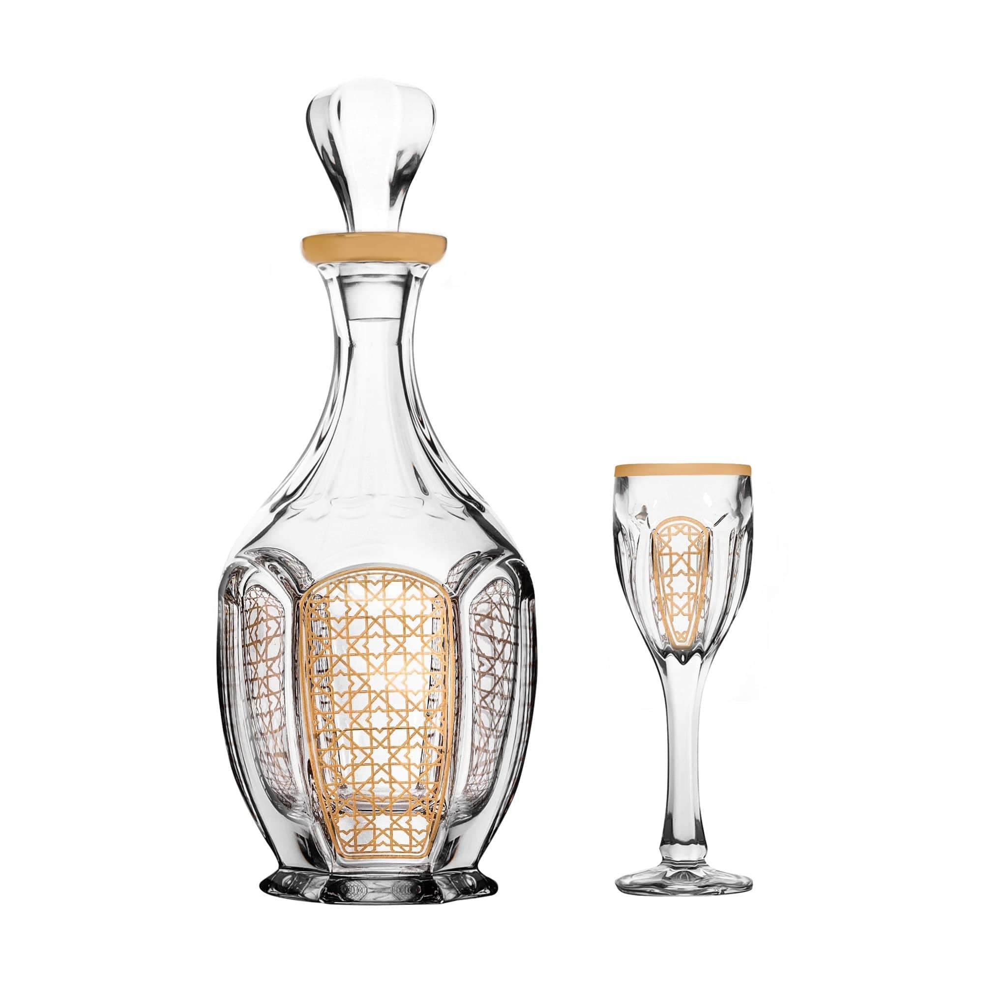 Dimlaj Cordoba Set of 7 Pcs Crystal Drinkset (Gold)