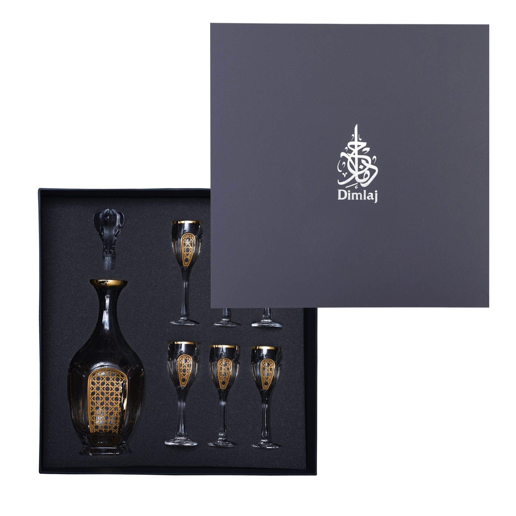 Dimlaj Cordoba Set of 7 Pcs Crystal Drinkset (Gold)