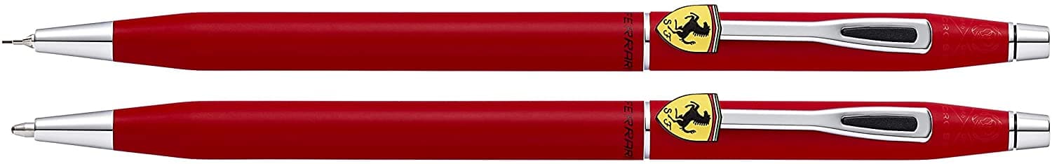 Cross Classic Century Collection for Scuderia Ferrari - Matte Rosso Corsa Red Ballpoint Pen/Pencil Set - Jashanmal Home