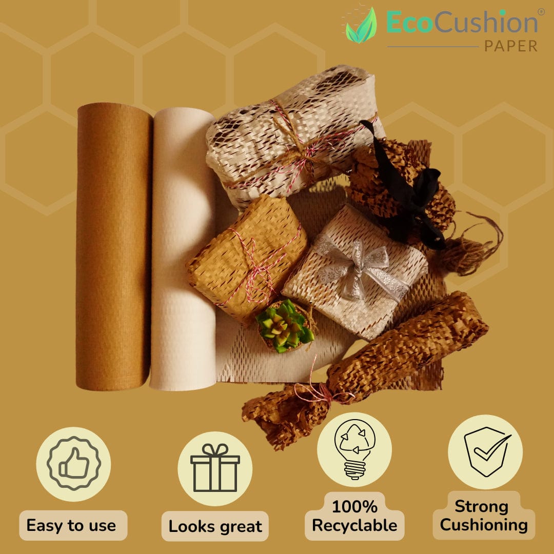 EcoCushion Wrap Paper Roll |100M x 15" Roll | Expandable upto 150M