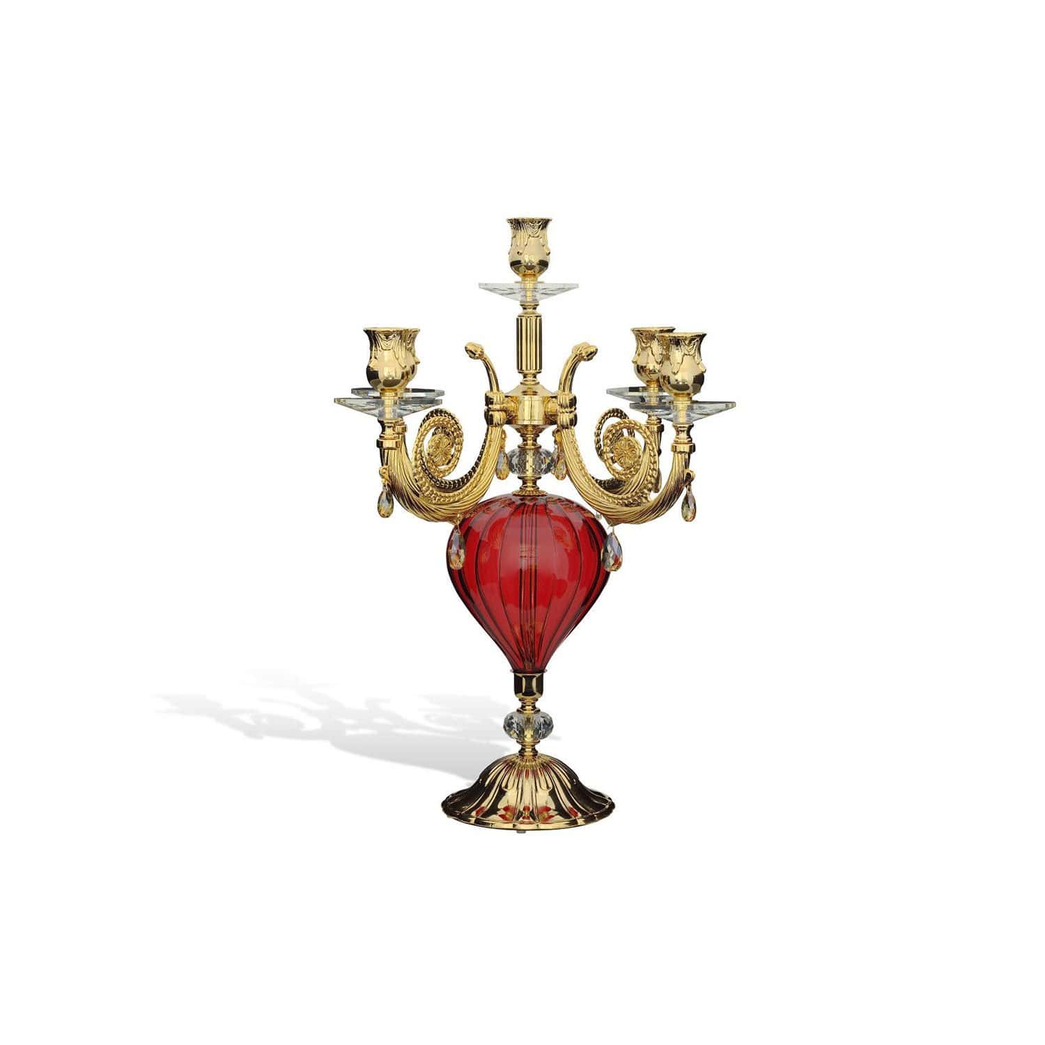 ROMANTICA 5 FLAMES CANDLE STAND RED - DC2441/5-RS