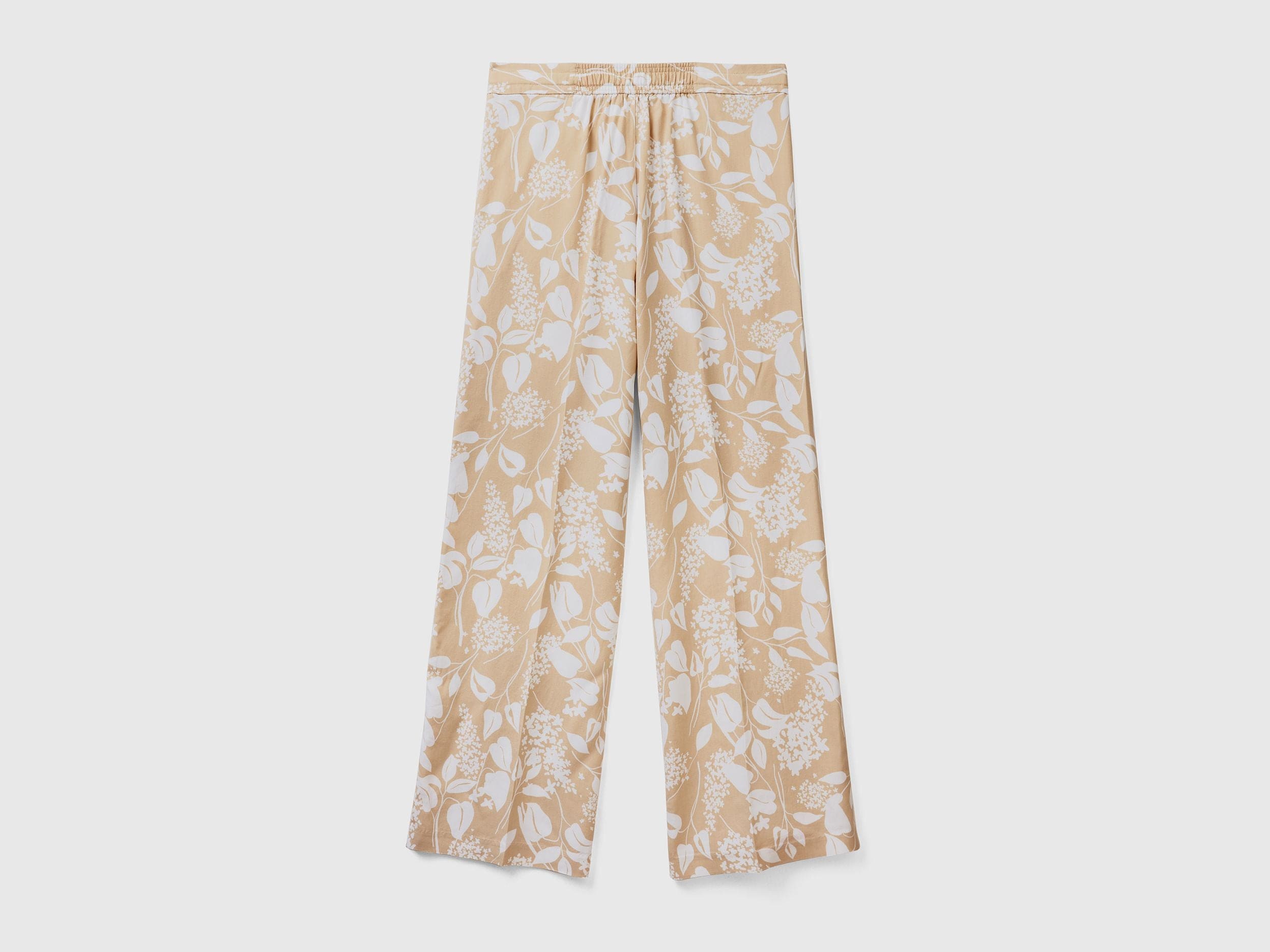 Printed trousers with drawstring