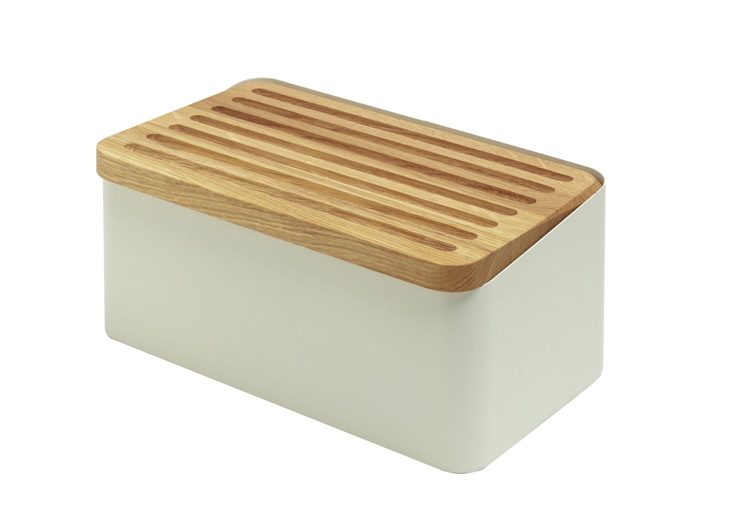 Legnoart Crispy Bread Bin White Body & Removable Oak Bread Board Bb-80W