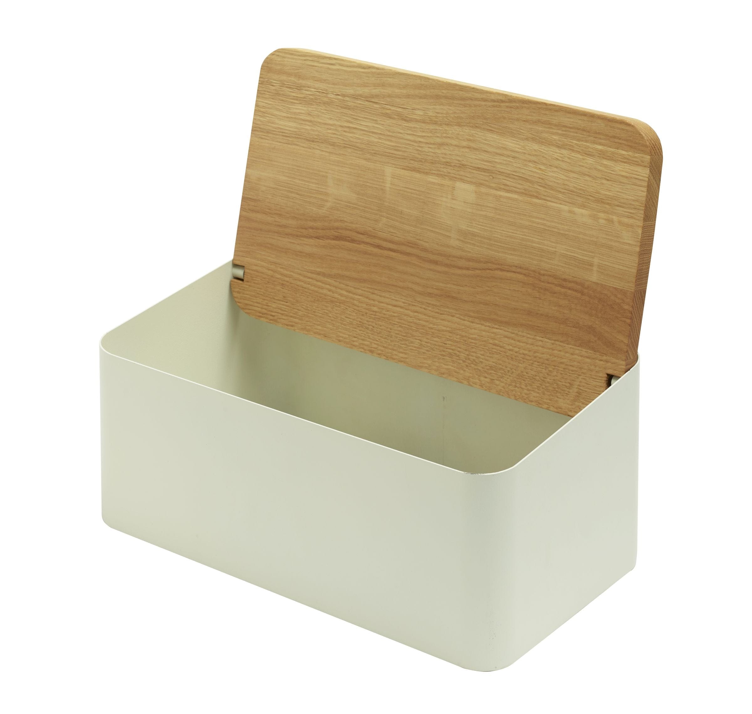 Legnoart Crispy Bread Bin White Body & Removable Oak Bread Board Bb-80W