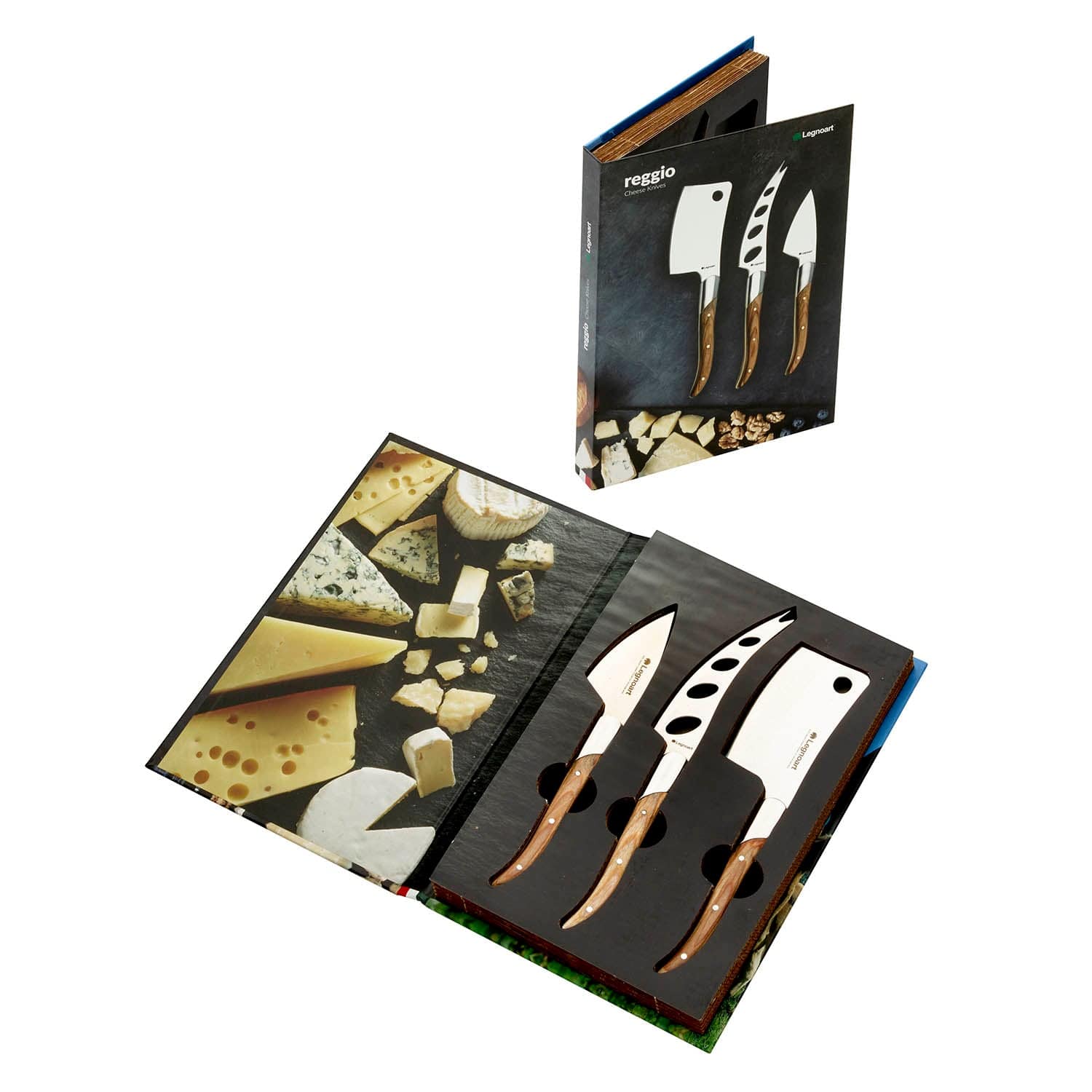 Legnoart Reggio Cheese Set With Dark Wood Handle Ck-20A