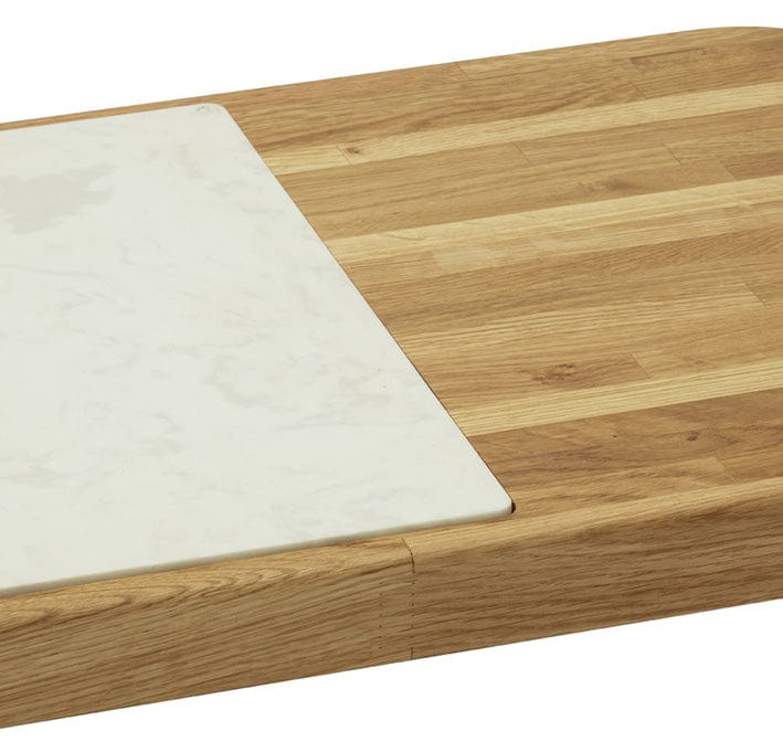 Legnoart Grand Cheese Place Oak Wood Cheese Plate +Marble Insert Mm 500X340X40 Cp-10Xl