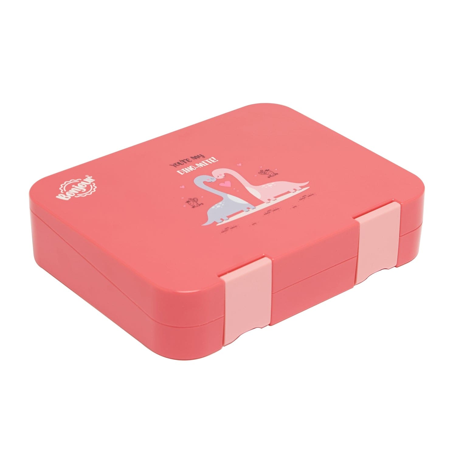 BONJOUR RECTANGULAR LUNCH BOX PINK DINO