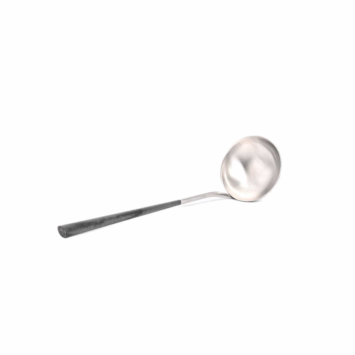 Belo Inox Neo Black With Brushed Silver - Soup Ladle - Gift Box