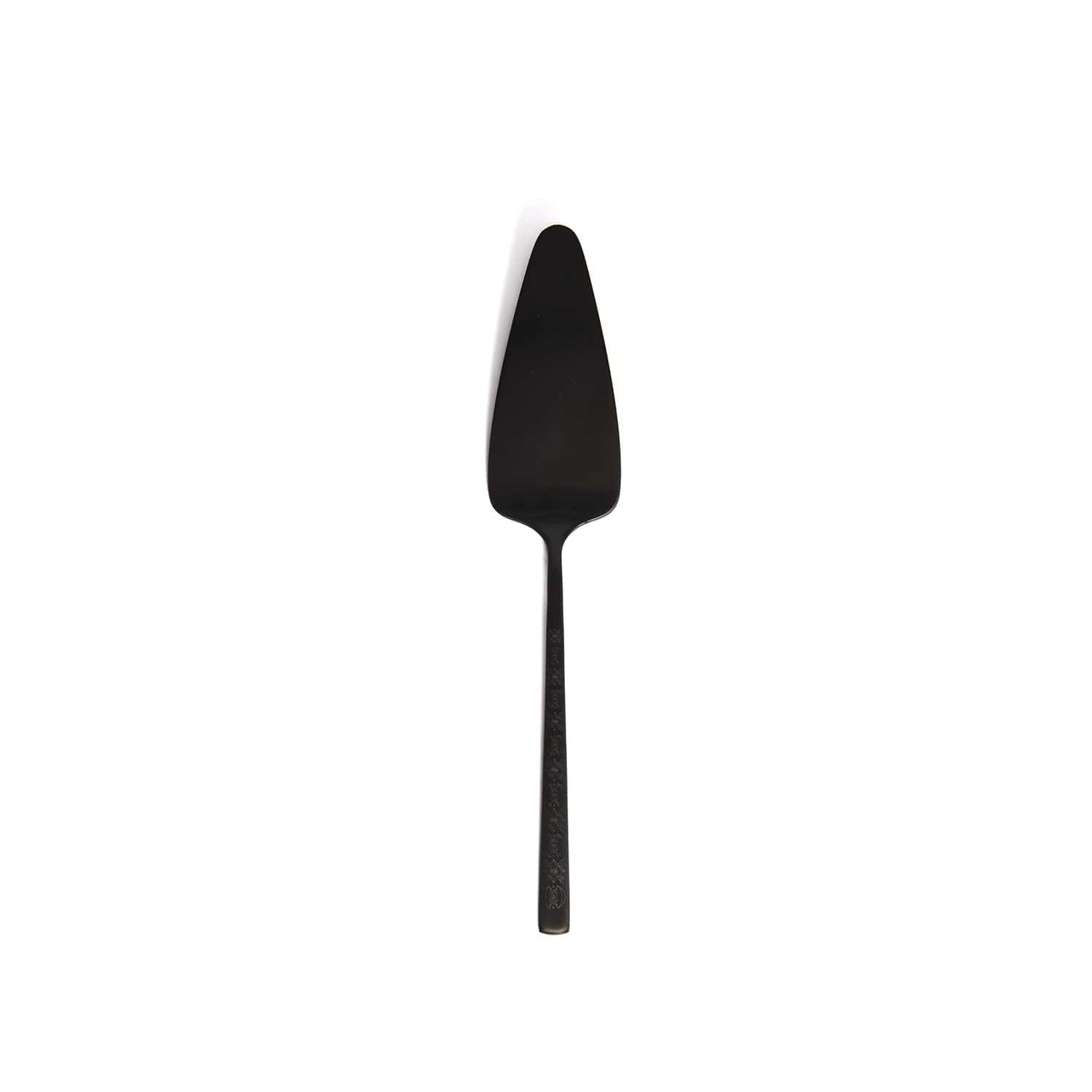 Belo Inox Obelisko Cutlery In Matt Black With Laser Engraved- Cake Server - Gift Box